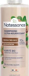 Natessance Shampoing Karité Kératine Végétale - Soin Fortifiant pour Cheveux