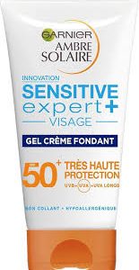 Garnier Solaire Sensitive Expert Visage - Crème Solaire 50 Visage