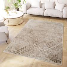 Tapis Crème TAPISO Crystal Géométrique Brillant - Élégance et Confort