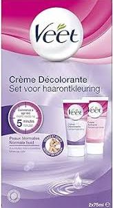 Veet Crème Décolorante Visage Corps - Éclat Naturel