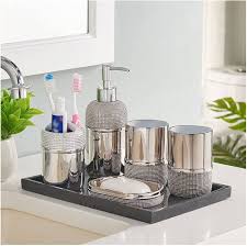 Distributeur de Savon Liquide Ensemble d'Accessoires pour Salle de Bain